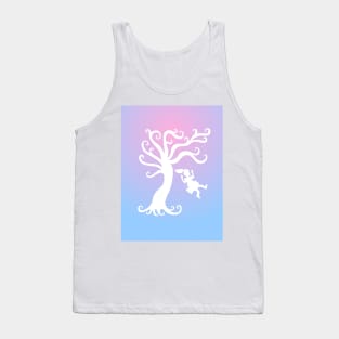 Blue to Pink Tree Swing Silhouette Tank Top